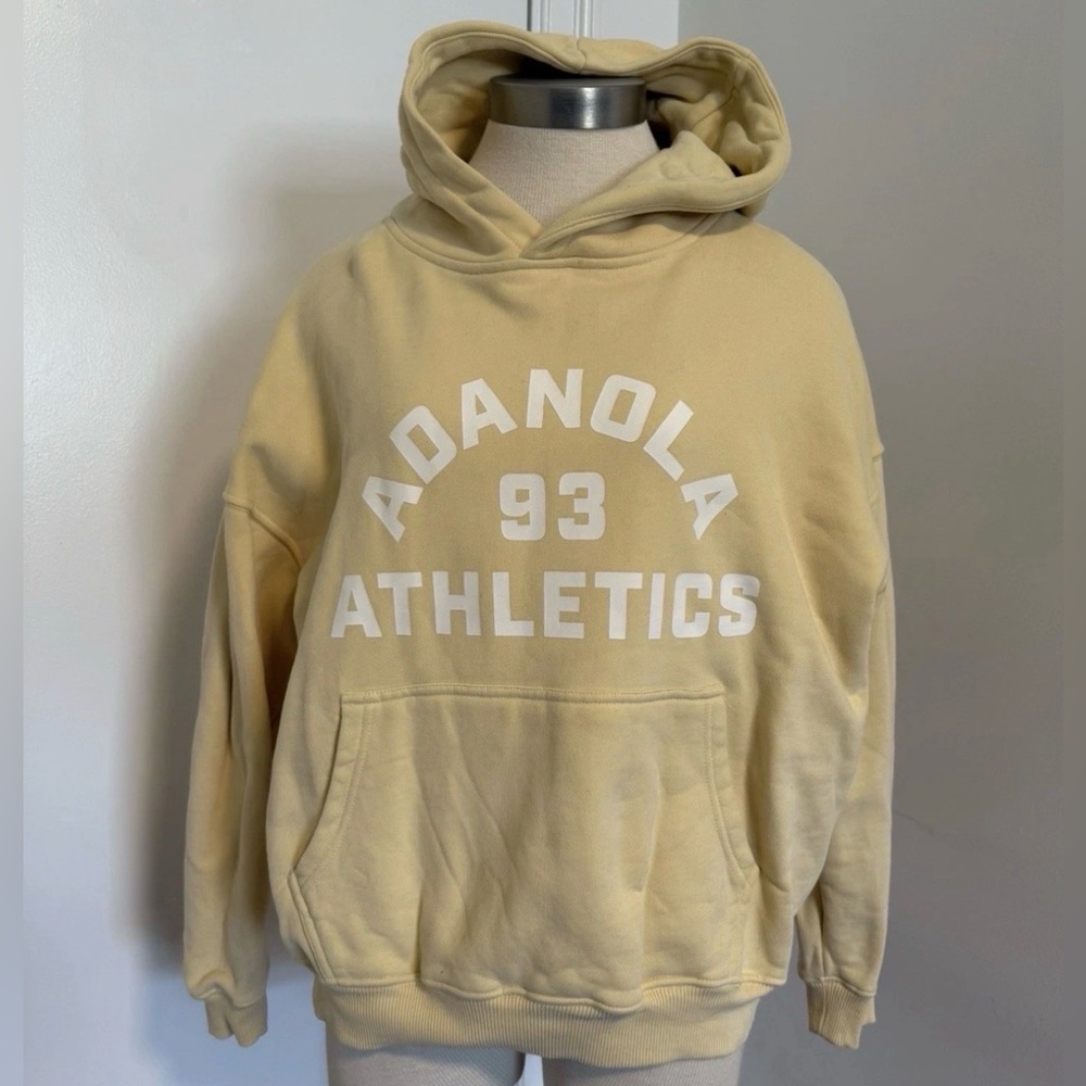 Adanola Logo Butter Yellow Oversized Soft Hoodie XS